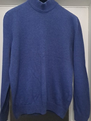 LC Waikiki knitted sweater like new, blue cotton, semi-turtleneck