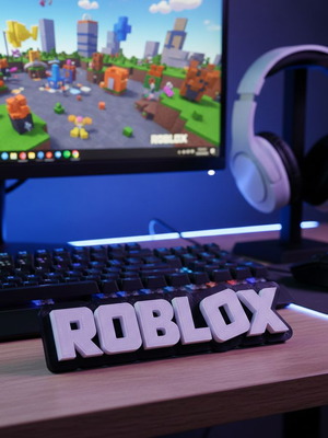 Roblox embossed sign new 3D printed minimal decorative piece