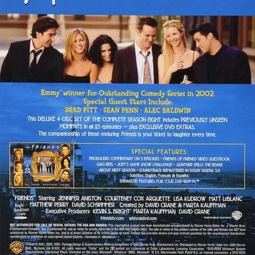 Friends The Complete Series Eight Box Set like new, DVD with subtitles