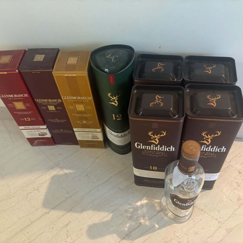 Empty Bottles with Boxes, Set of 9, like new