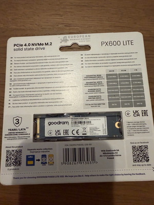 GoodRAM PX600 Lite SSD 256GB M.2 NVMe PCI Express 4.0 καινούργιο