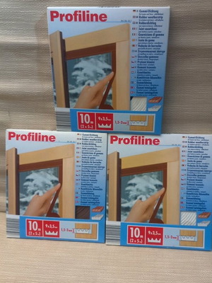 Rubber weatherstrip adhesive new, 3 pieces, 10m 9x3.5mm