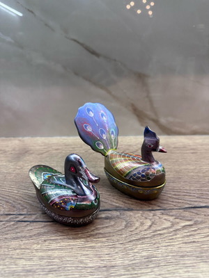 Decorative jewelry boxes like new, handmade papier-mâché