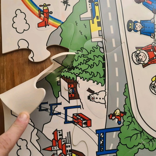 Vintage puzzle, missing piece