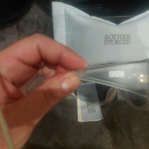 & Other Stories Bold Oval Frame Sunglasses new, sport chic, transparent grey