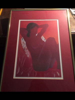 Colored lithograph Takis Katsoulidis like new, 1993, 76x57 cm