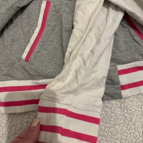 College jacket like new, gray and pink, size S