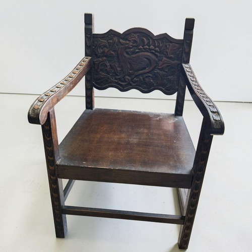 Skyrian armchairs set of 2 used, handmade carved wood antiques