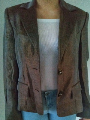 Metallic jacket used, brown, vintage piece size S
