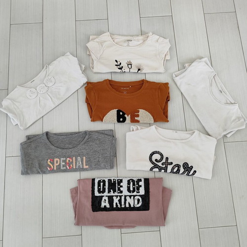 Long-sleeve T-shirts for girls size 10 like new, multicolor set of 7