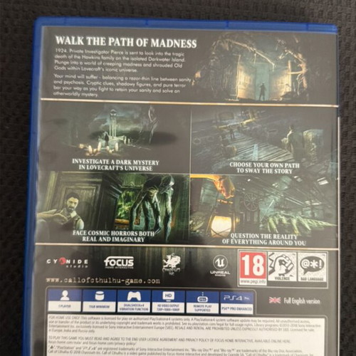 Call of Cthulhu PS4 game like new