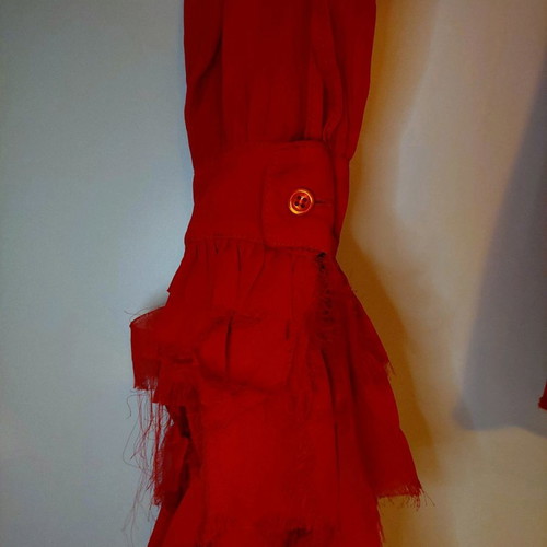 Propaganda blouse red new with ruffles on collar and sleeves