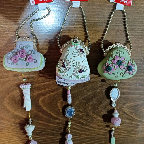 Vintage Shine Christmas ornaments new, set of 3 porcelain