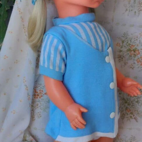 Vintage Zapf doll 56 cm like new, mechanical, 70s
