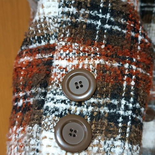 Pink Woman plaid women's coat like new, mid-length