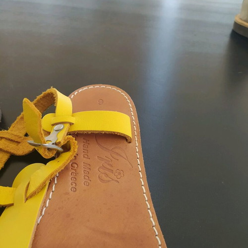 Iris leather sandals new, yellow, size 36