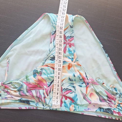Change floral bikini bottom medium size 38 used, turquoise multicolor