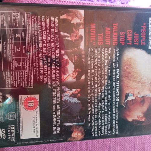 Fatal Attraction DVD like new, romance, subbed