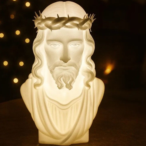 Illuminated Jesus bust new with LED lighting
