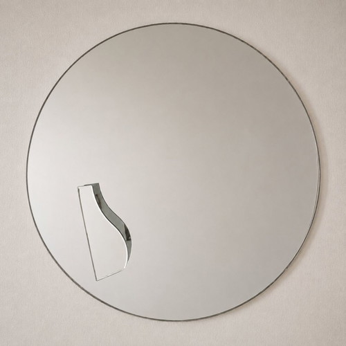 Mirror 35cm diameter with decorative vase new