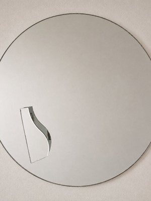 Mirror 35cm diameter with decorative vase new