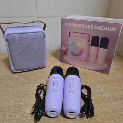 Portable Mini Karaoke System K12 with Two Wireless Microphones