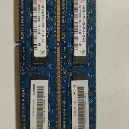 2x 4GB DDR3 DIMM RAM modules for Xeon CPUs