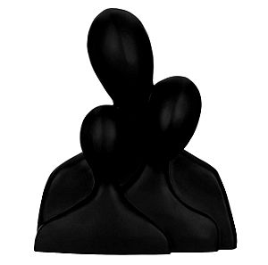 Διακοσμητικό Άγαλμα Κεραμικό Οικογένεια Μαύρο Ματ