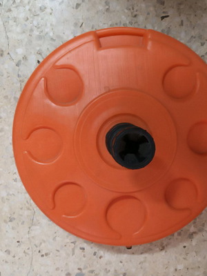 Plastic beach umbrella base used, diameter 45 mm