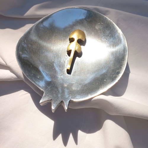 Decorative bowl used from Cycladic Art Museum with bronze element