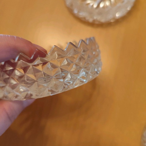 Vintage crystal dessert plates like new, set of 6