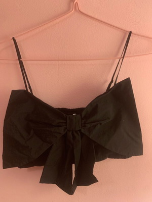 Top crop bow H&M black size small like new