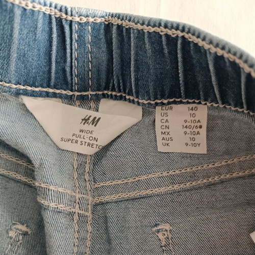H&M kids set jeans wide leg and t-shirt girl 8-10 years like new