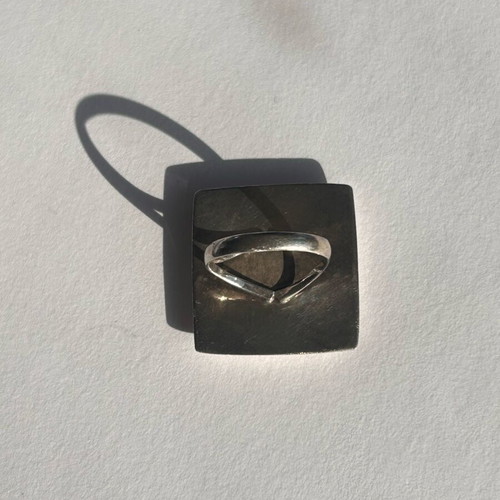 Sterling silver 925 ring with red coral stone used