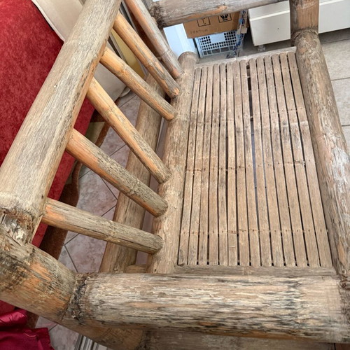 Rustic Wooden Outdoor Sofa used