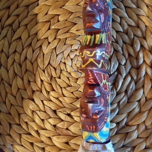 Wooden vintage figure handmade, used, African art, 28 cm height