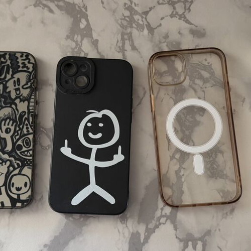 iPhone 14 Plus cases used, including Spigen and original box