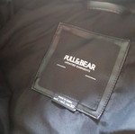 Pull&Bear δερμάτινο puffer μπουφάν crop μεταχειρισμένο, μαύρο, μέγεθος L