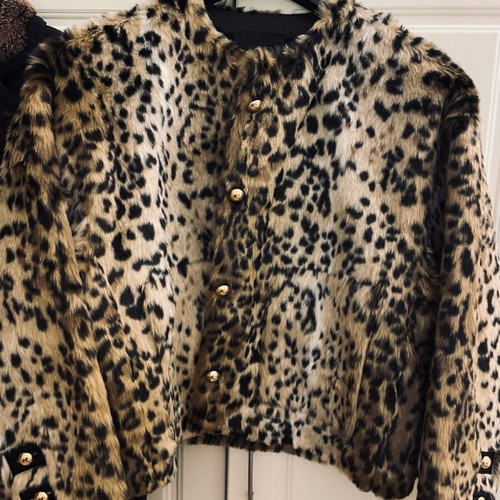 Zara fur jacket new oversized multicolor