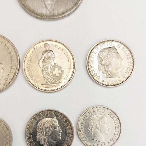 Swiss Coin Collection like new, pack of 7 Swiss francs