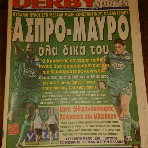 Derby Sports newspaper collection used, October 2001 front pages