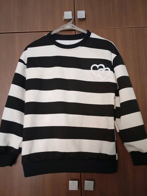 Girls' blouse like new, size 158 cm, black and white