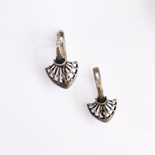 Vintage 925 silver earrings with filigree used