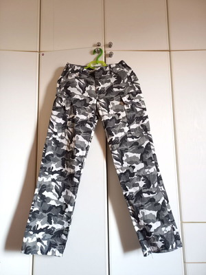 Military pants white black new, satin, size M or S