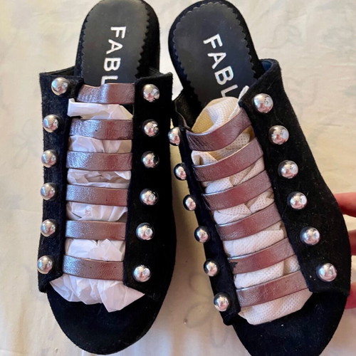 FABLE handmade suede sandals size 36 new, black