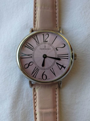 Claude Bernard wristwatch women's used with pink leather strap