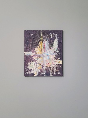 Abstract art painting handmade 25x30cm small