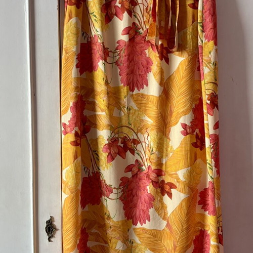 Wrap skirt by Hemithea, pink and orange floral