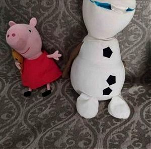 Λούτρινα Peppa pig (Πέππα το γουρουνάκι) και Olaf (Frozen)