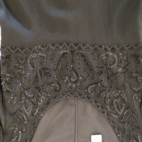 Abir embroidered evening dress with beads chiffon like new, black
